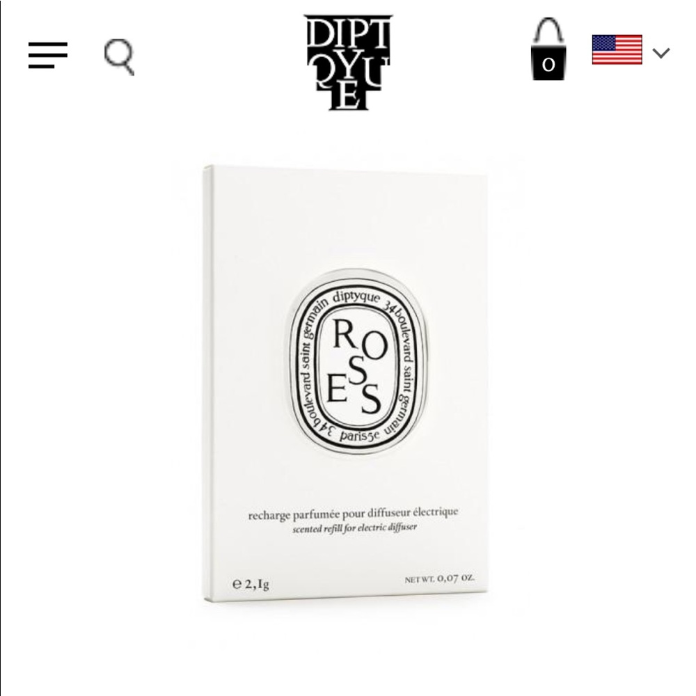 BRAND NEW Diptyque Roses Diffuser Refill